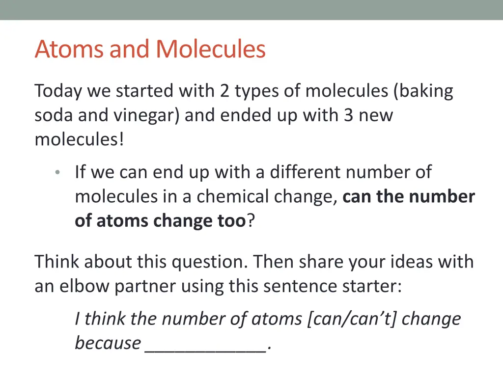 atoms and molecules