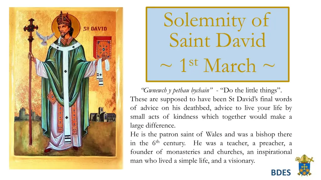 solemnity of saint david 1 st march