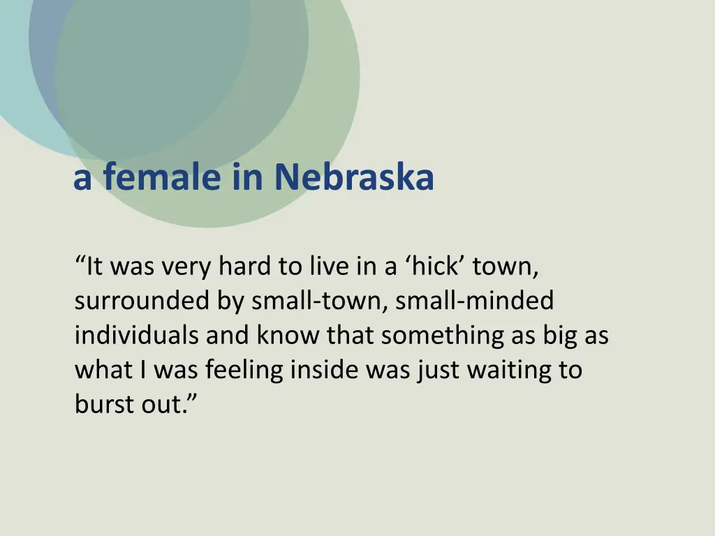 a female in nebraska