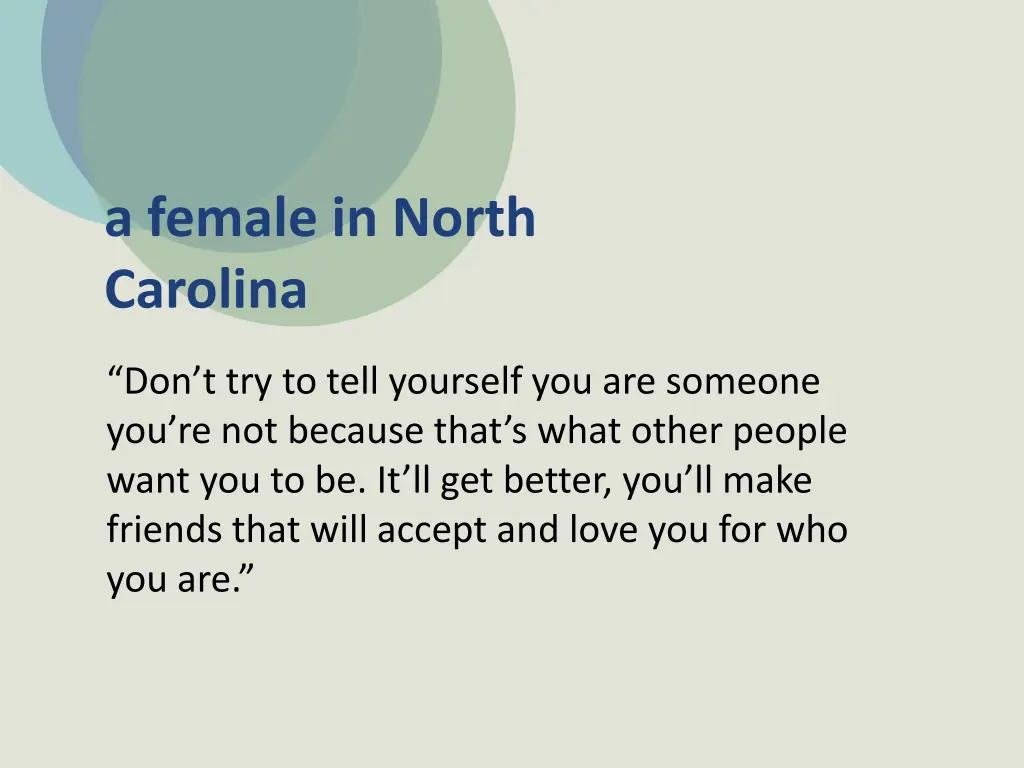 a female in north carolina