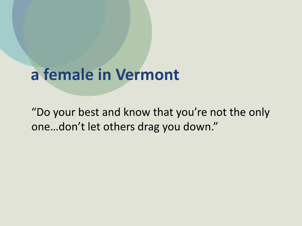 a female in vermont