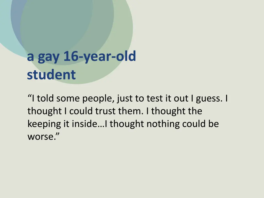 a gay 16 year old student