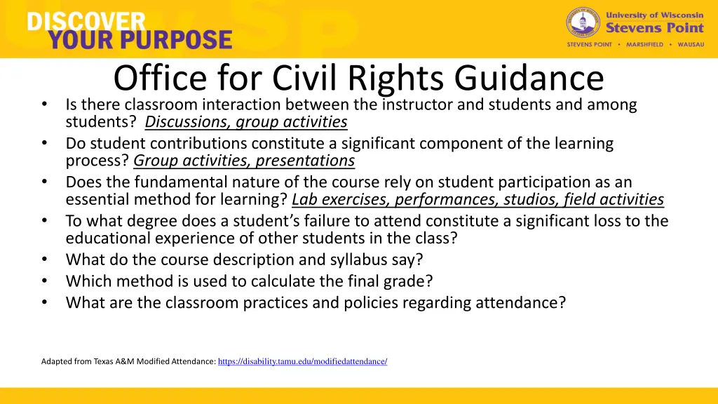 office for civil rights guidance is there