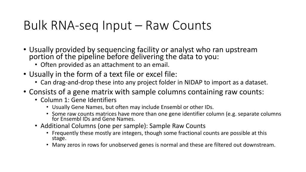 bulk rna seq input raw counts