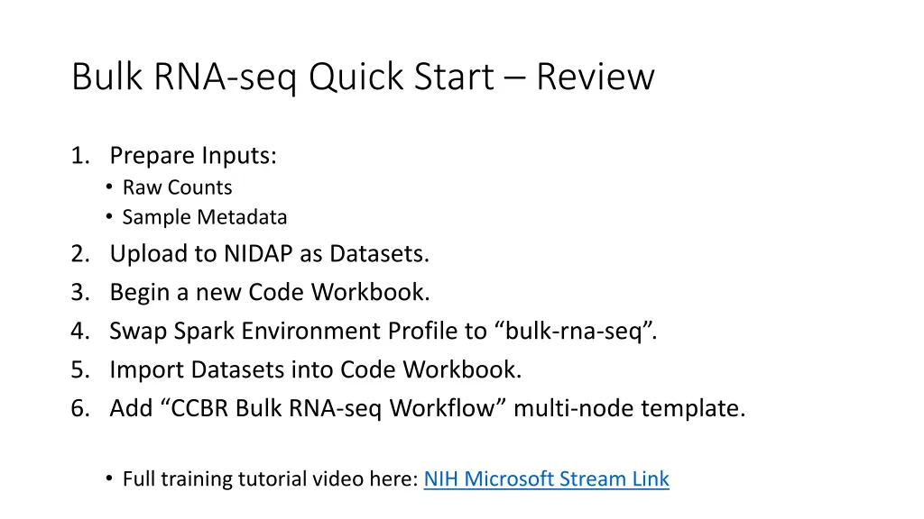bulk rna seq quick start review