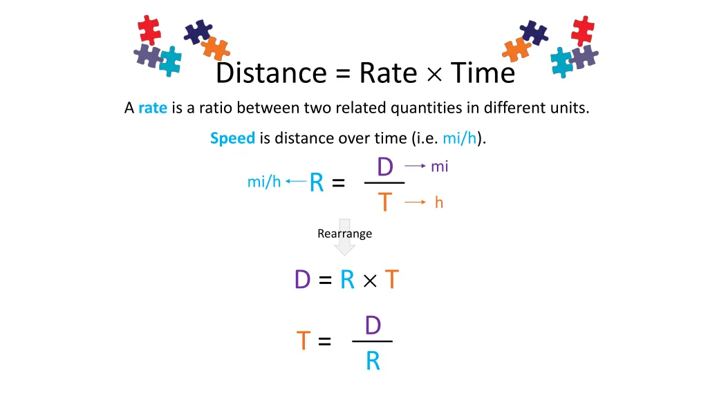 distance rate time 1