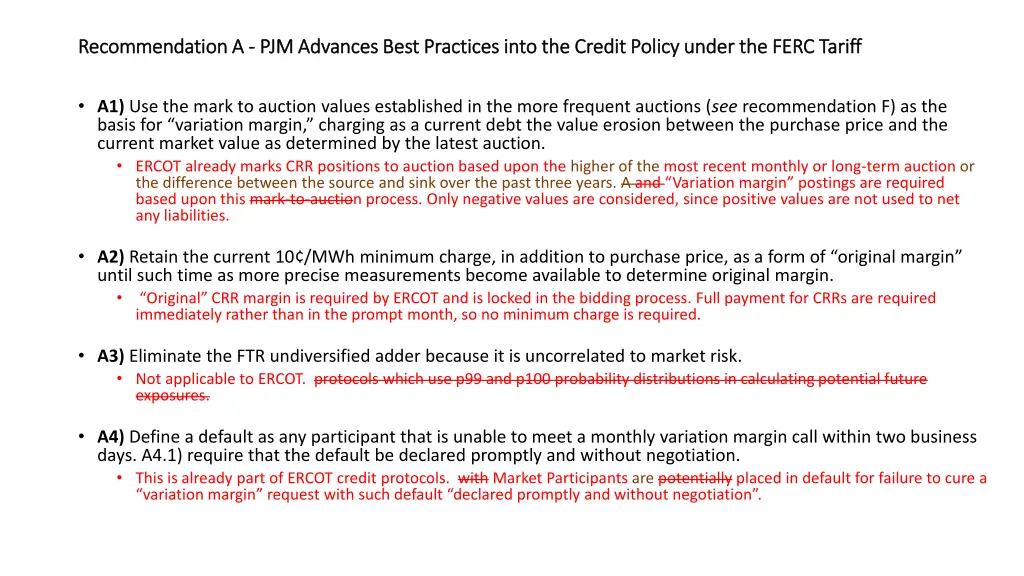 recommendation a recommendation a pjm advances
