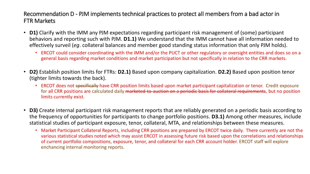 recommendation d recommendation d pjm ftr markets
