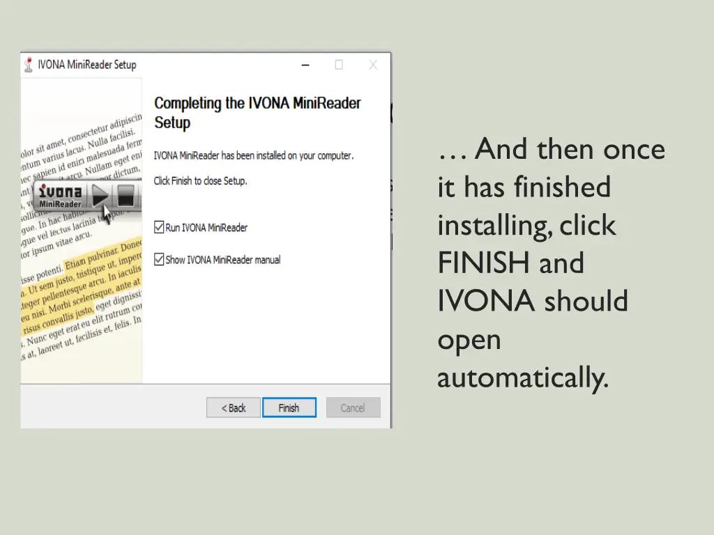 and then once it has finished installing click