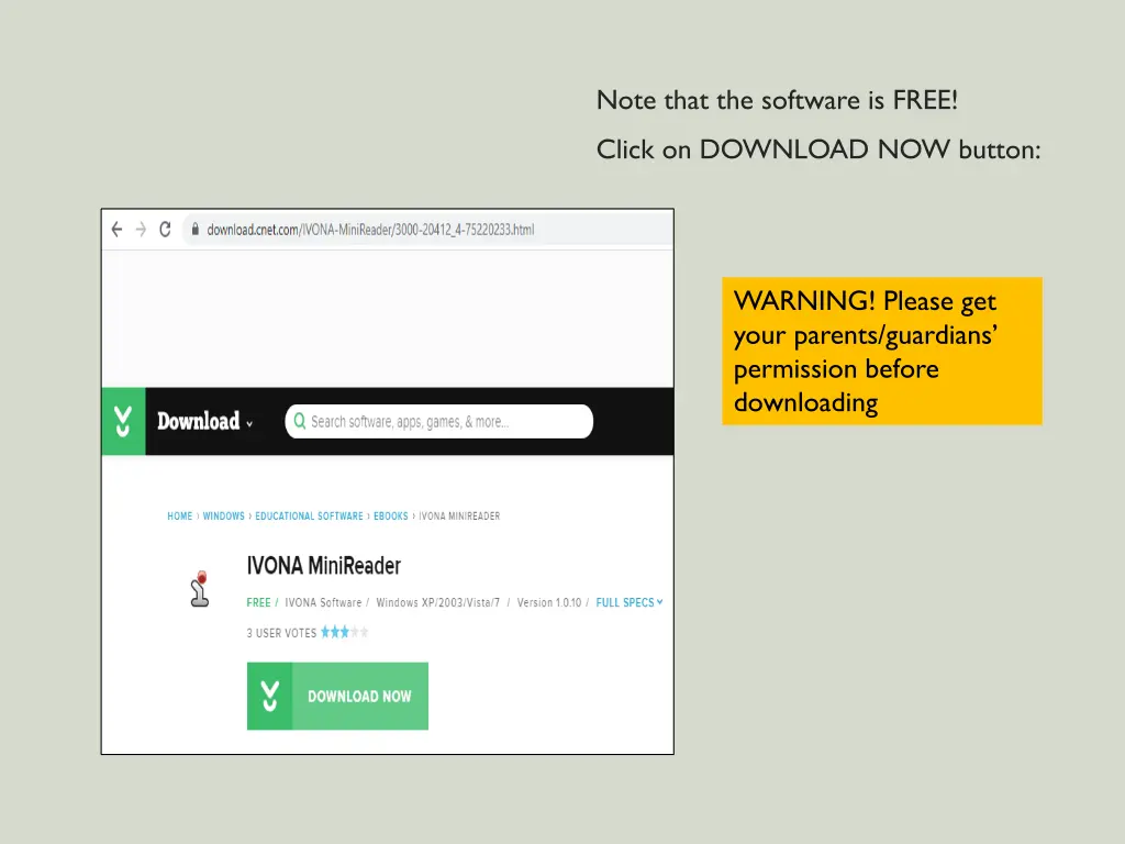 note that the software is free