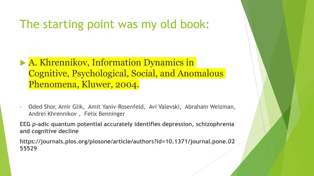 the starting point was my old book