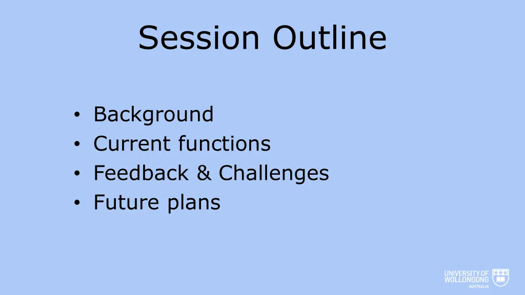 session outline