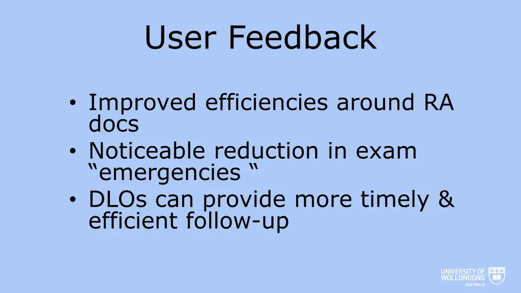 user feedback