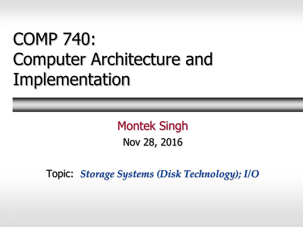 comp 740 computer architecture and implementation