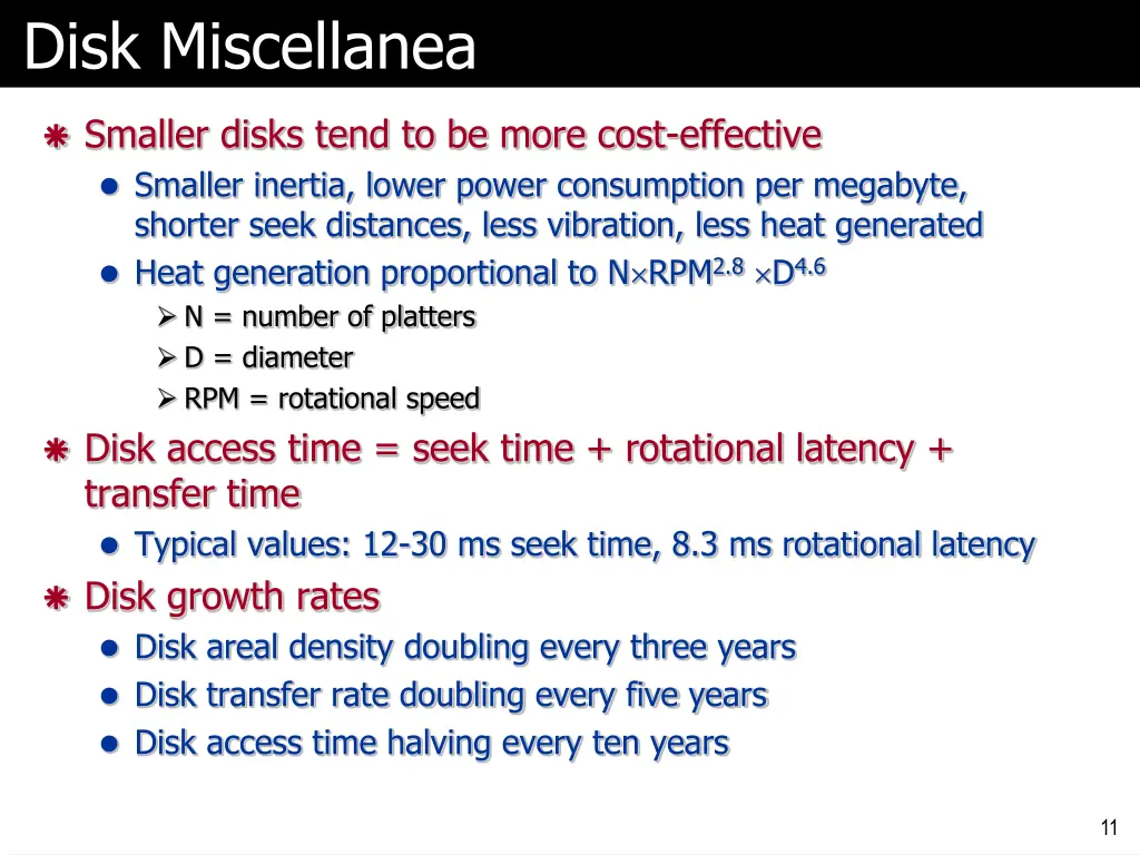disk miscellanea