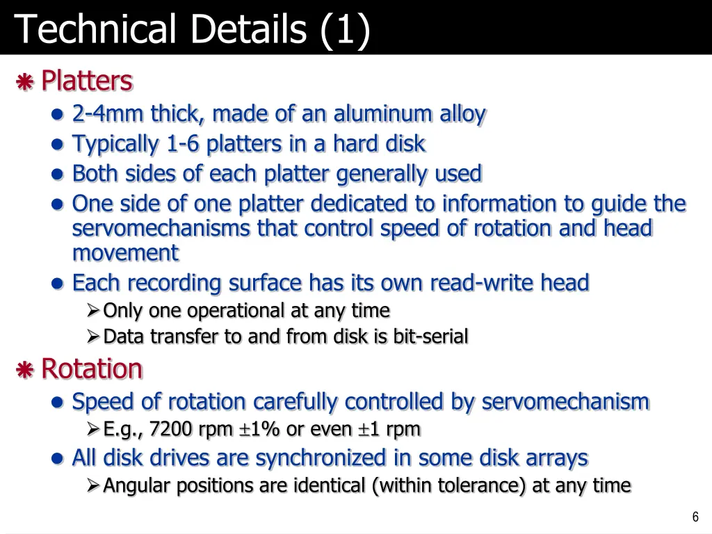 technical details 1 platters 2 4mm thick made