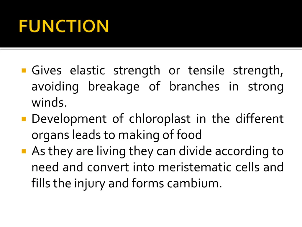 gives elastic strength or tensile strength