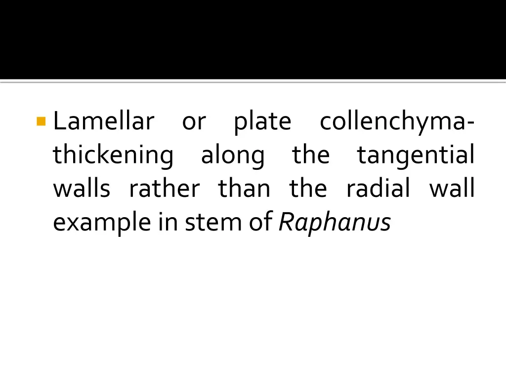 lamellar thickening walls rather than the radial