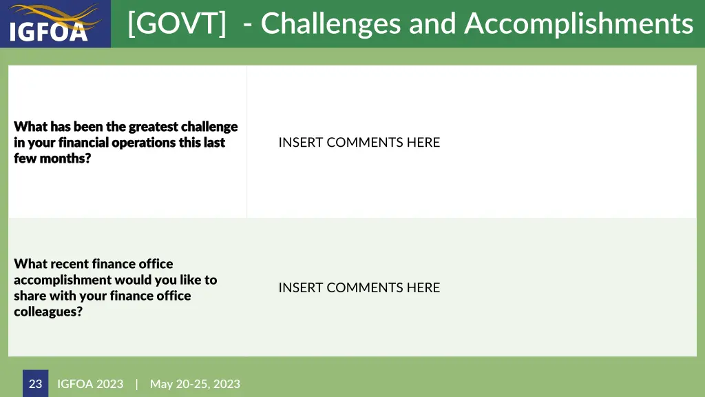 govt challenges and accomplishments