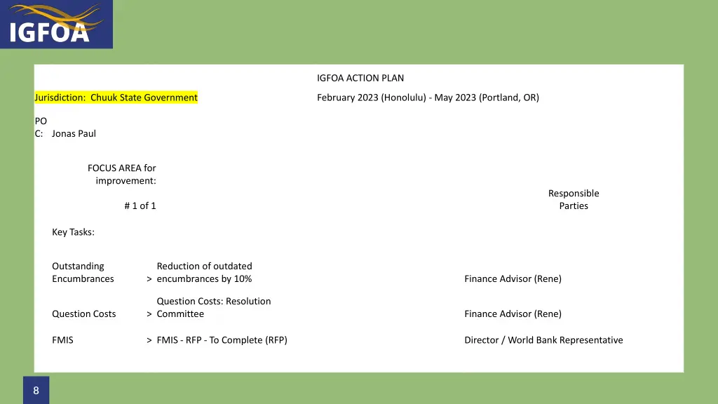 igfoa action plan 1