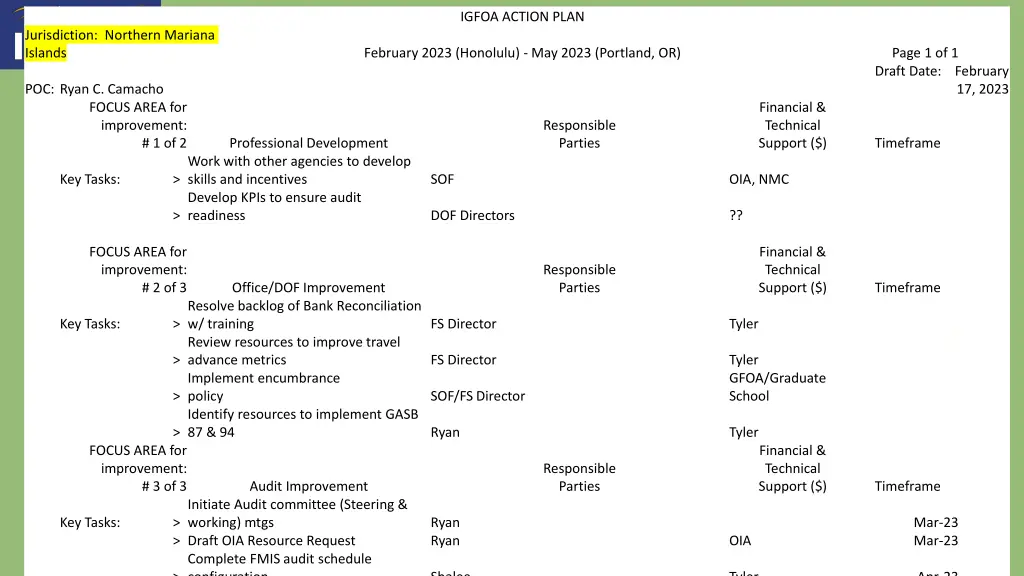 igfoa action plan 3
