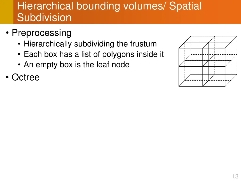 hierarchical bounding volumes spatial subdivision