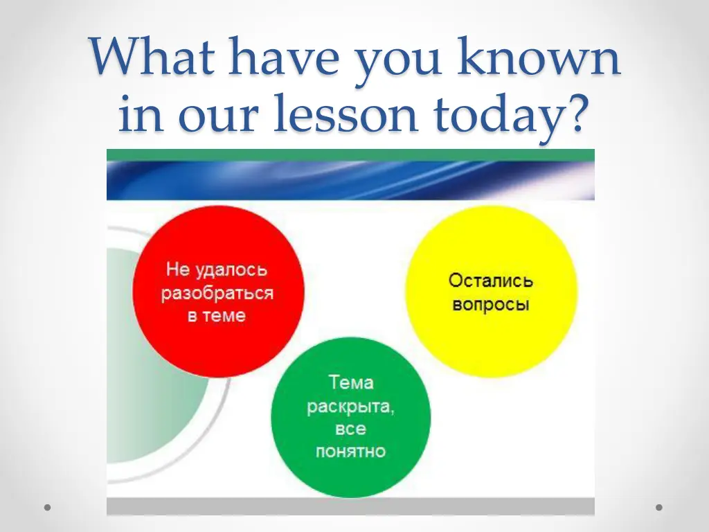 what have you known in our lesson today