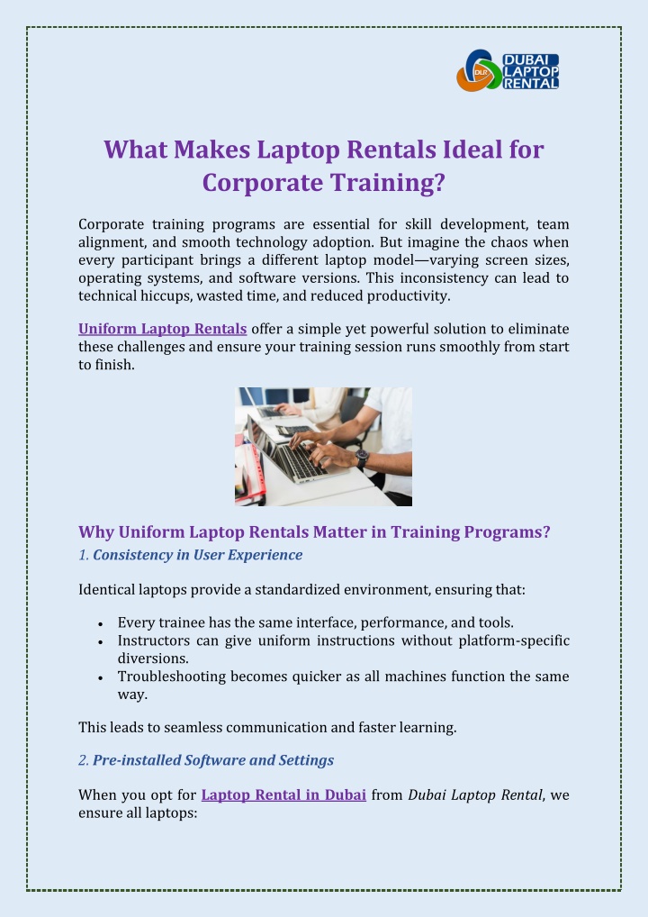 what makes laptop rentals ideal for corporate