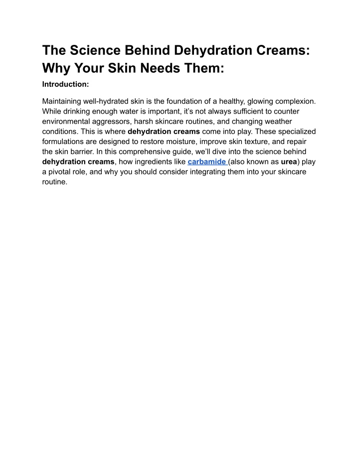 the science behind dehydration creams why your