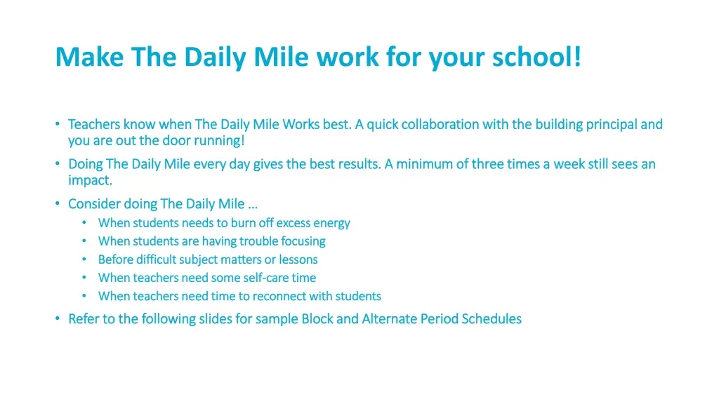 make the daily mile work for your school