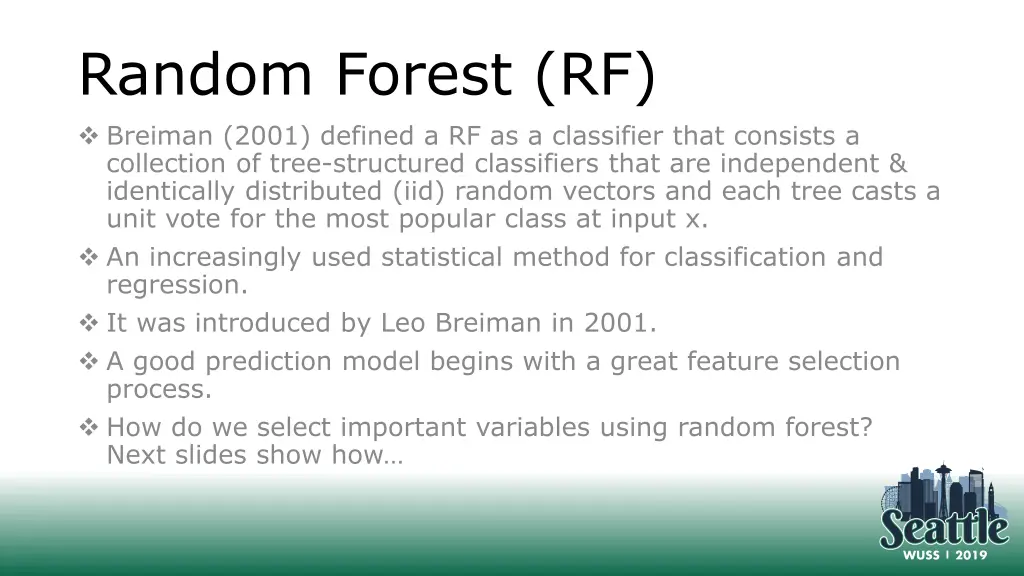 random forest rf breiman 2001 defined