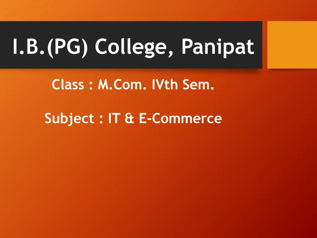 i b pg college panipat
