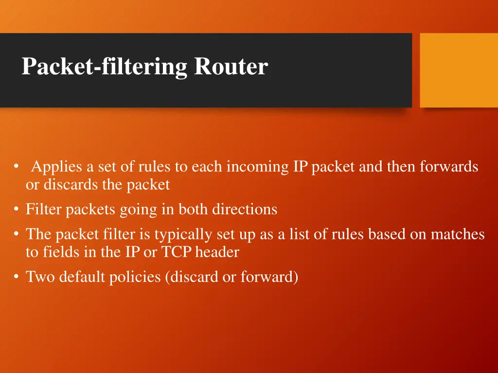 packet filtering router