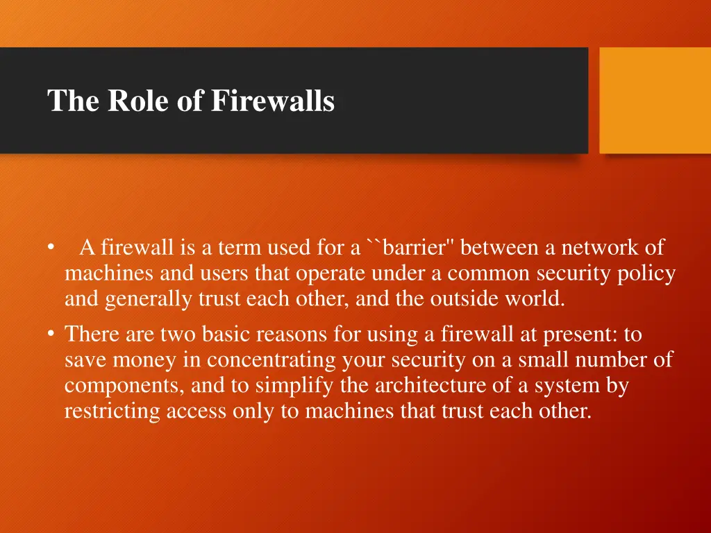 the role of firewalls