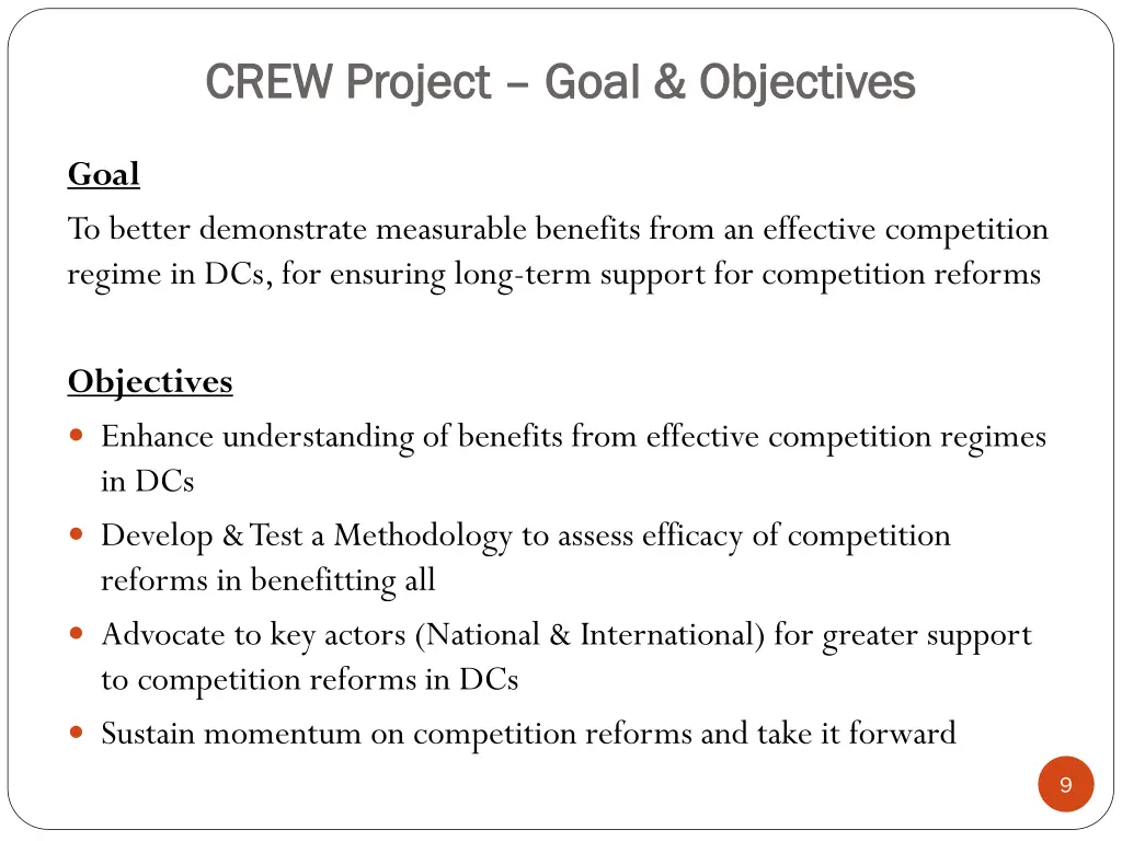 crew project crew project goal objectives goal