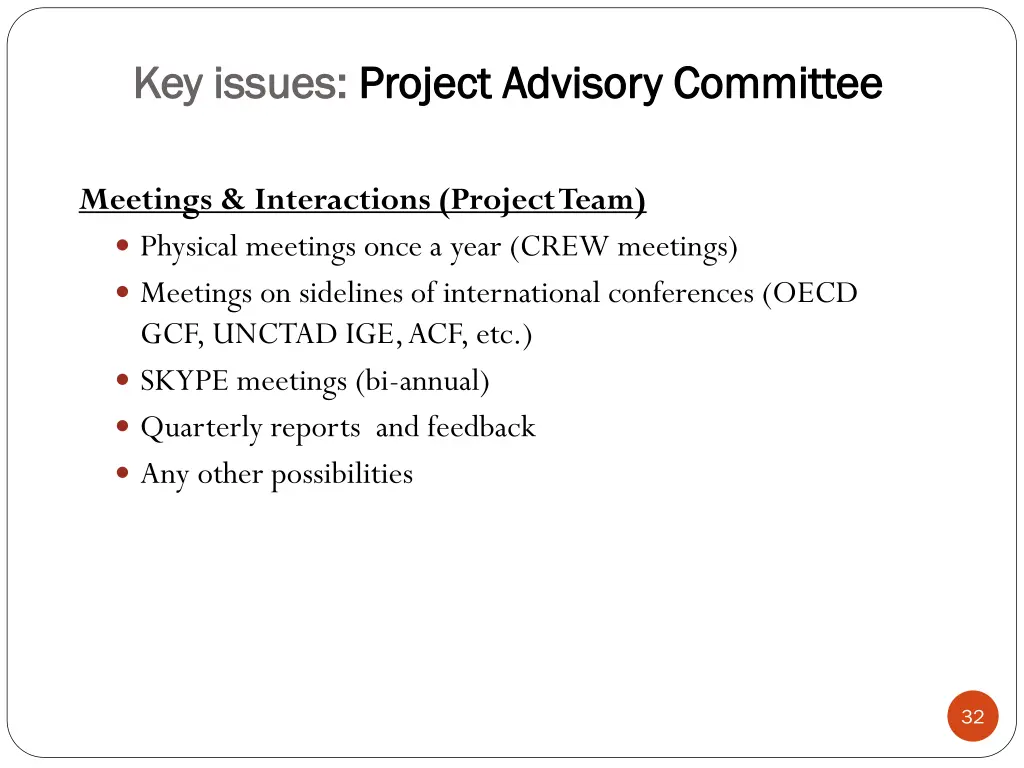 key issues key issues project advisory committee