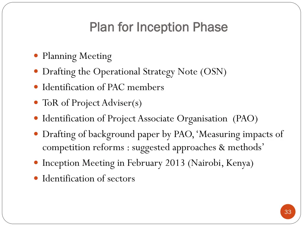 plan for inception phase plan for inception phase