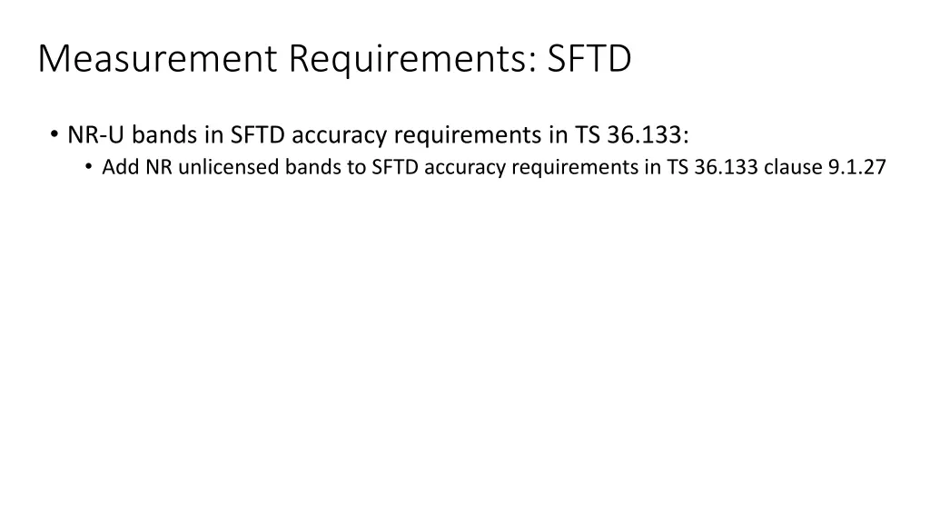 measurement requirements sftd