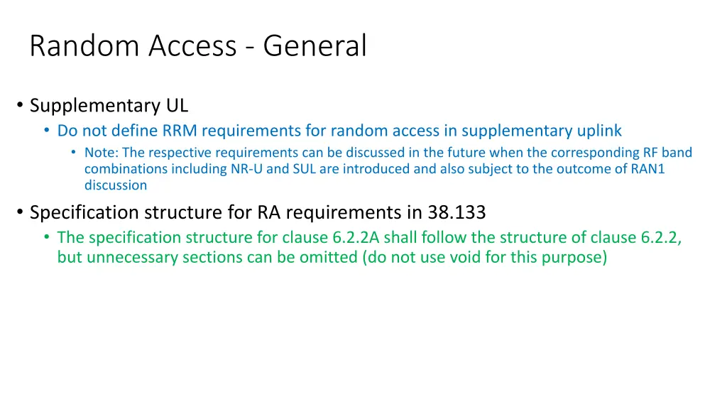 random access general