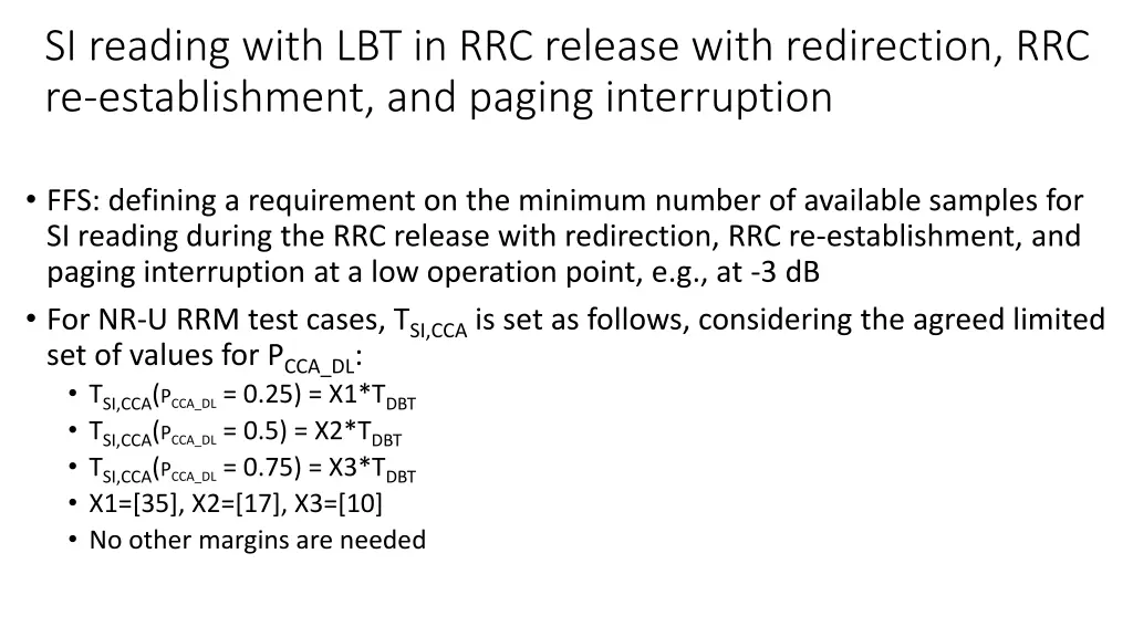 si reading with lbt in rrc release with