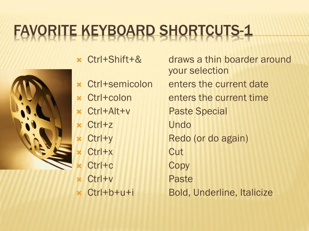 favorite keyboard shortcuts 1