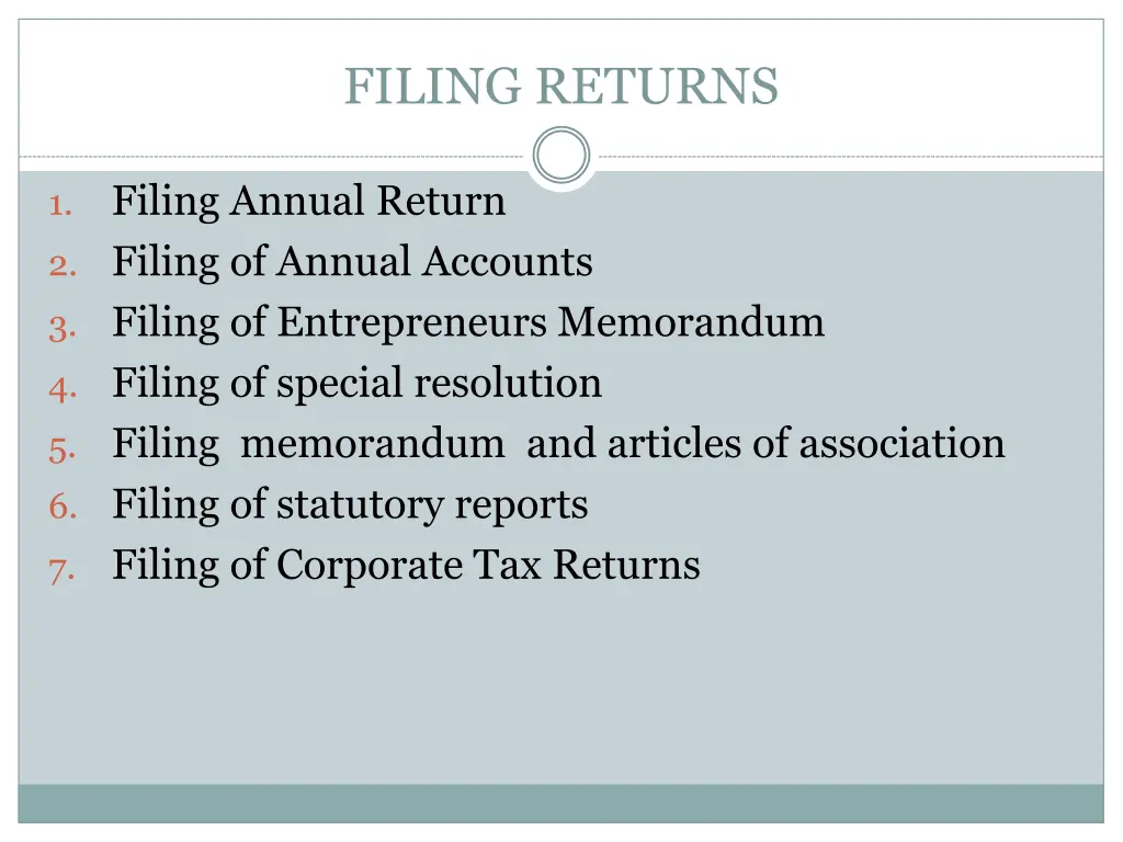 filing returns
