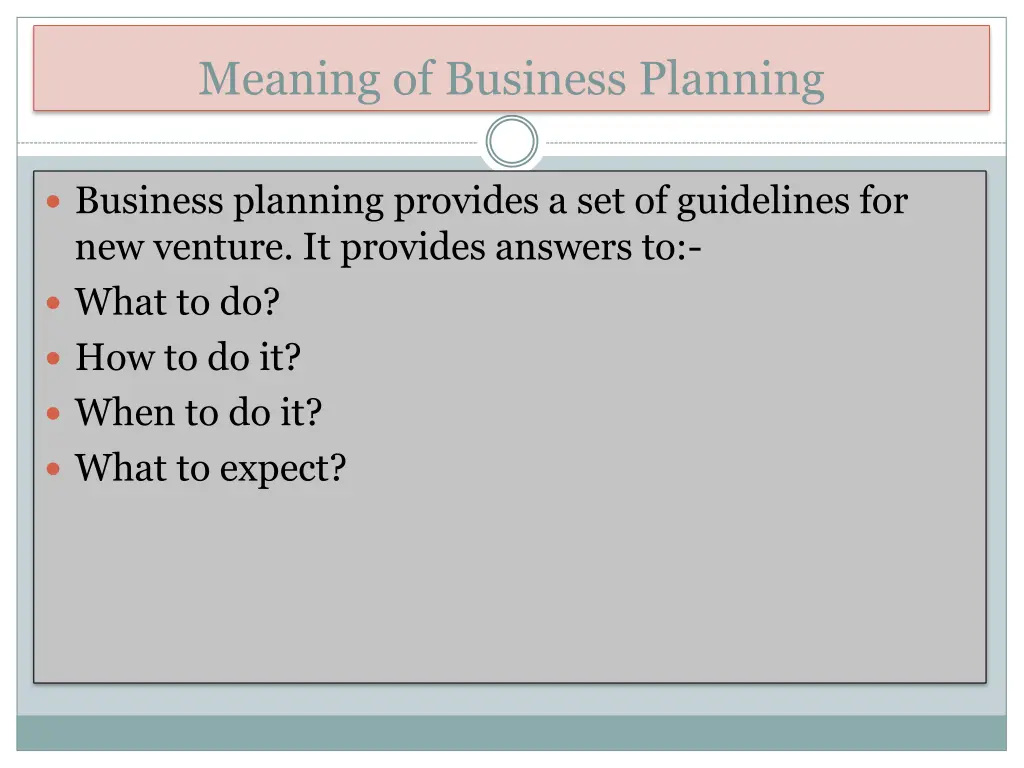 meaning of business planning
