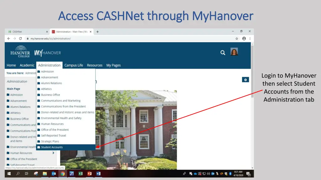 access cashnet through myhanover access cashnet