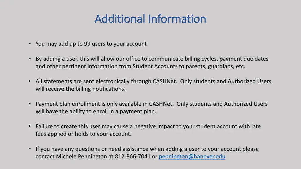 additional information additional information