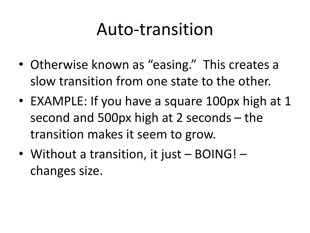 auto transition