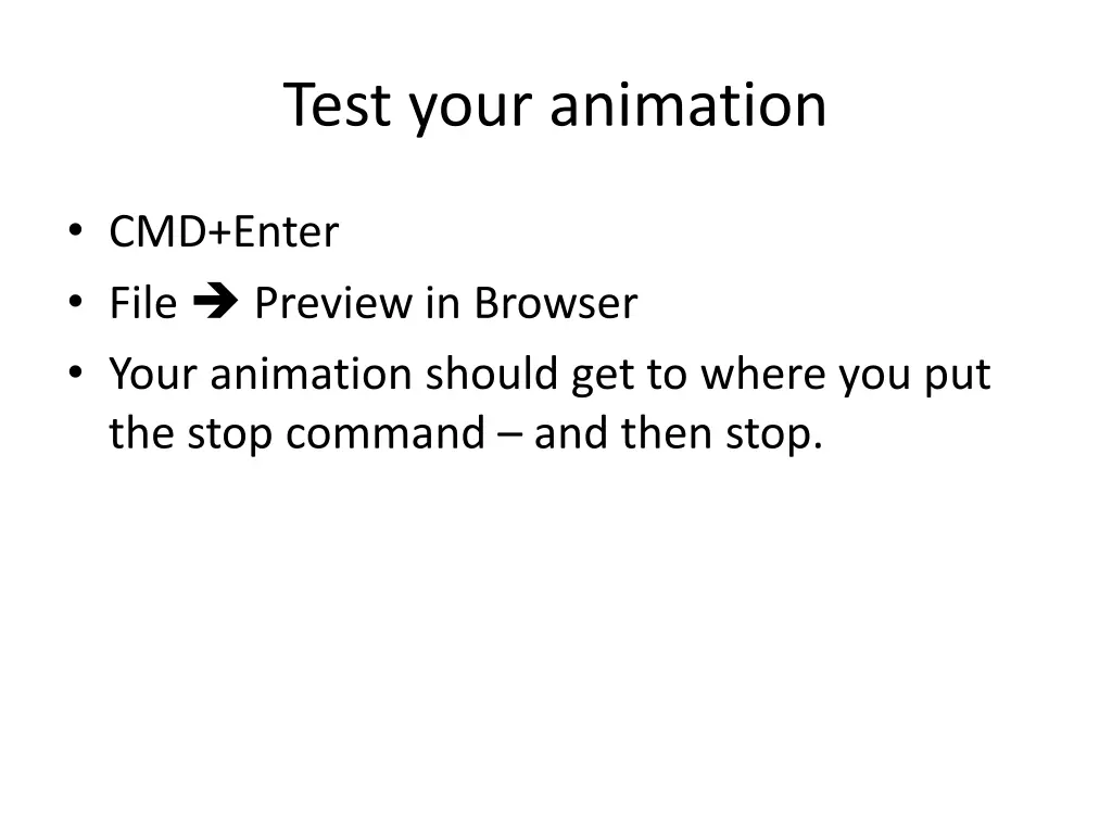 test your animation