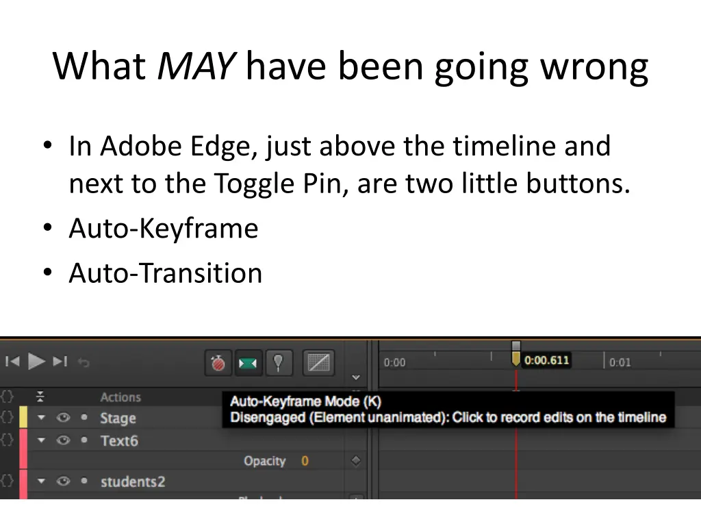 what may have been going wrong