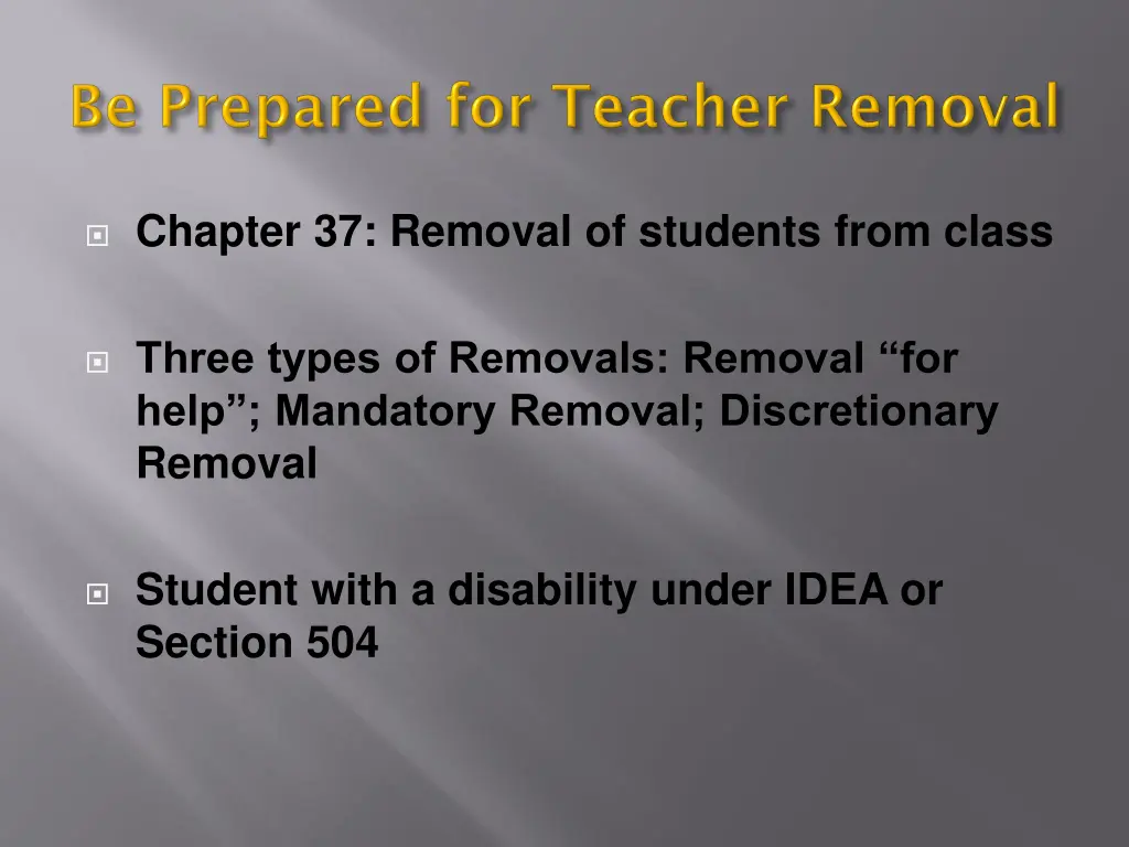 chapter 37 removal of students from class