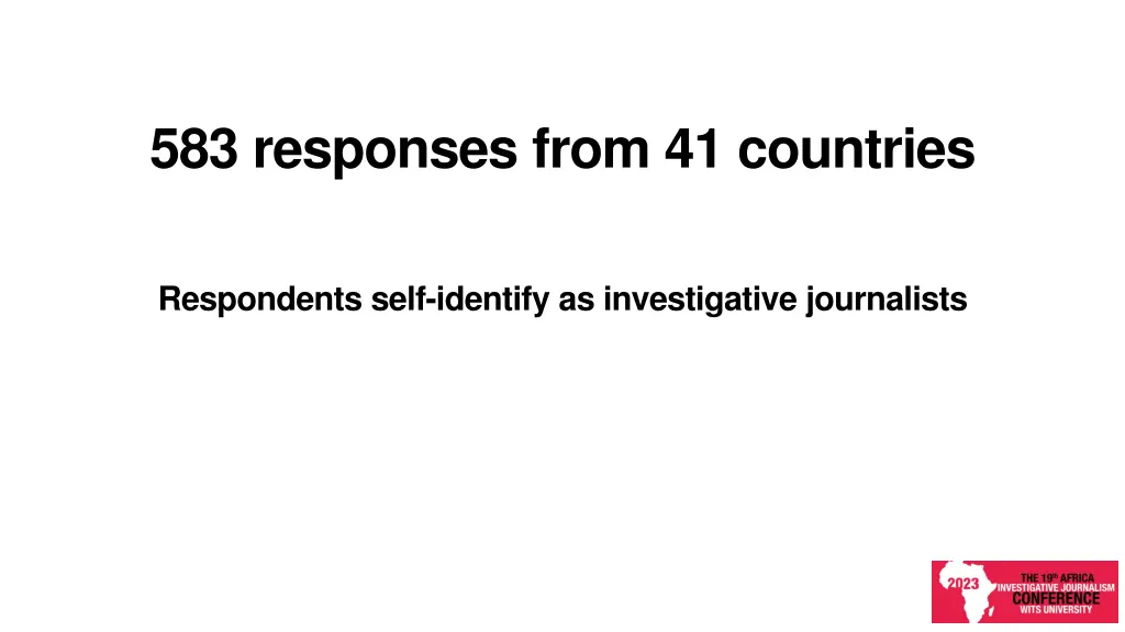 583 responses from 41 countries